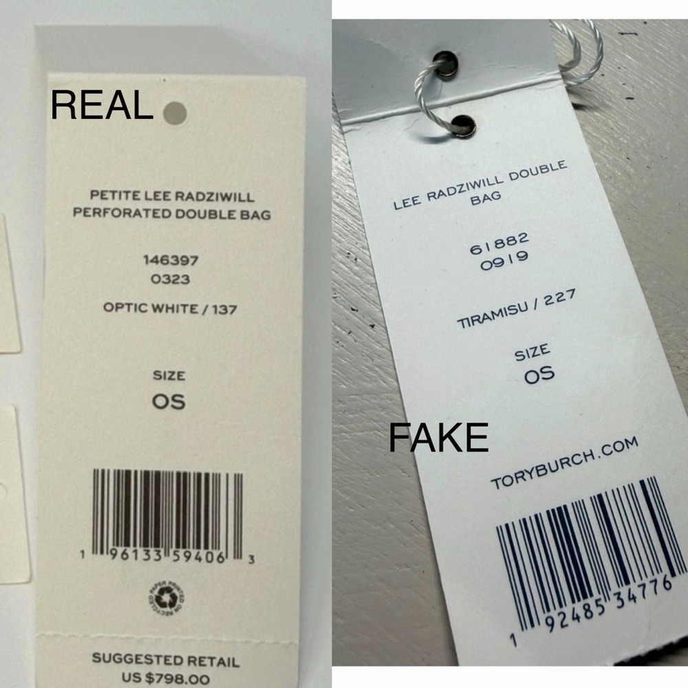 Don't buy a FAKE Tory Burch Lee Radziwill Suede/Leather double bag! - Picture 3 of 16